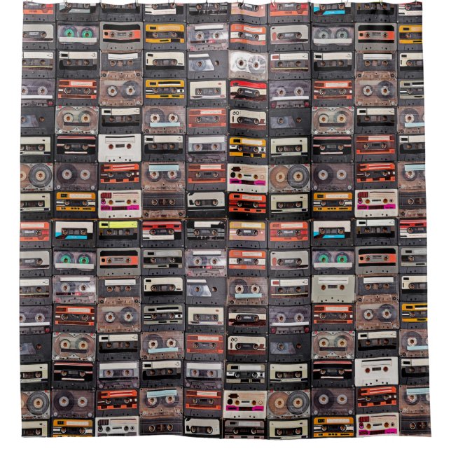 Rideaux De Douche Grande collection de cassettes audio (Devant)