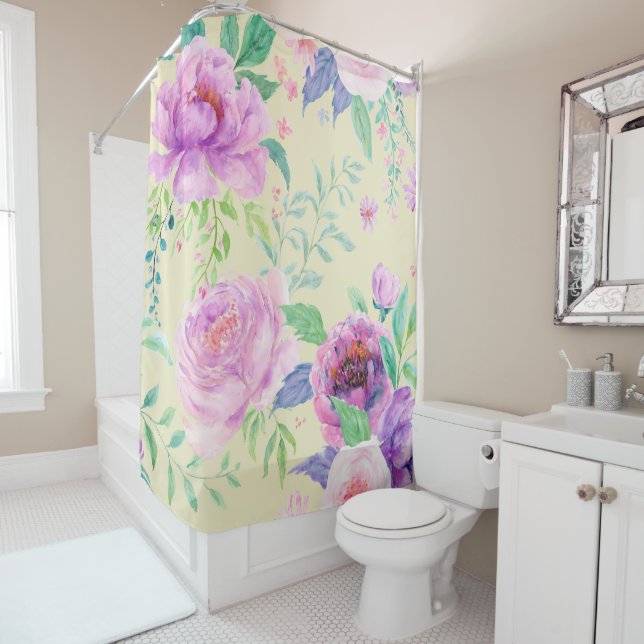 Rideaux De Douche Grande Pivoine  (En situation)