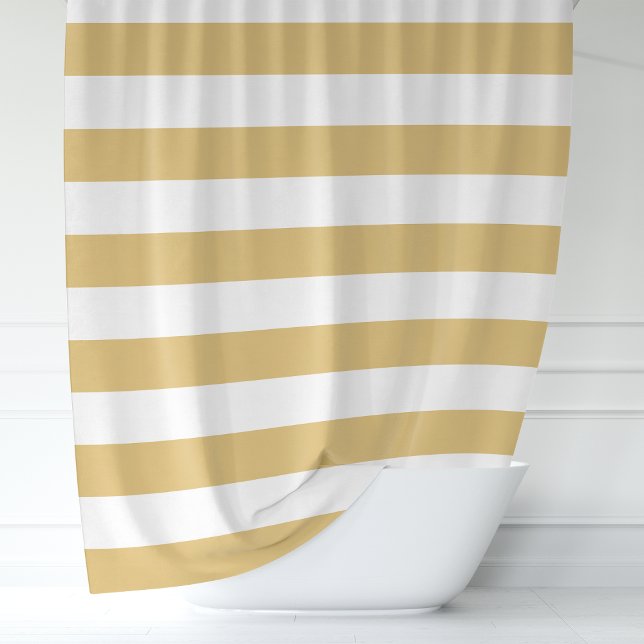 Rideaux De Douche Grandes bandes Gold et White (Créateur téléchargé)