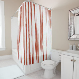 Rideaux De Douche Grandes rouges et blanches modernes