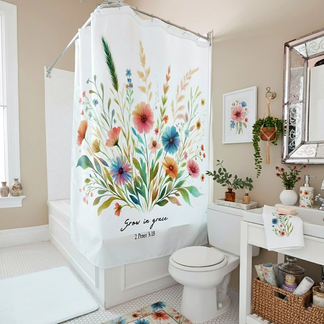 Rideaux De Douche Grandir en Grace floral (Créateur téléchargé)