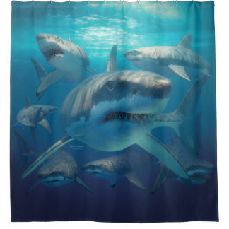 Rideaux De Douche Grands requins blancs