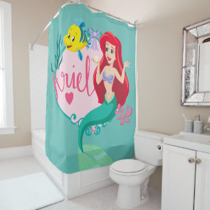 Rideaux De Douche Graphique Ariel Avec Le Nom Du Fond