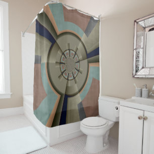 Rideaux De Douche Graphique d'art fractal de l'harmonie des couleurs