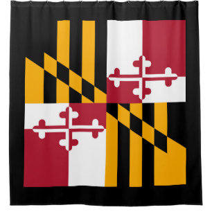 Rideaux De Douche Graphique du drapeau de l'état dynamique du Maryla