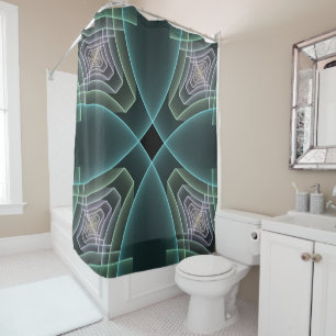Rideaux De Douche Graphique géométrique Turquoise moderne