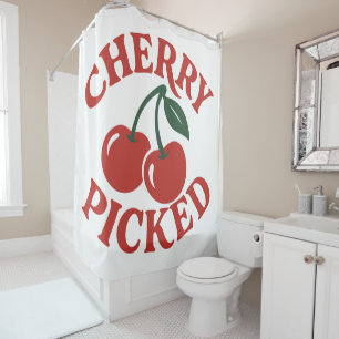 Rideaux De Douche Graphisme de fruit rétro tendance sélectionné Cher