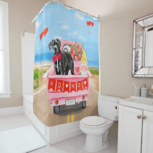 Rideaux De Douche Great Dane Chien Valentine's Day Truck