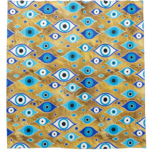 Rideaux De Douche Grèce Mati Mataki - motif des yeux malveillants d