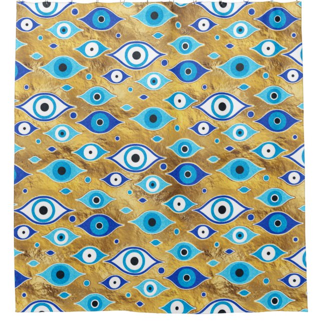 Rideaux De Douche Grèce Mati Mataki - motif des yeux malveillants de (Devant)