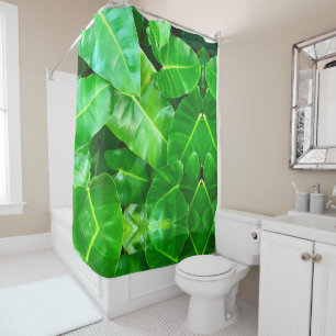 Rideaux De Douche Green feuille Palm Leaf feuillage tropical jungle