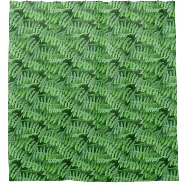 Rideaux De Douche Green Leafy Ferns Motif naturel (Devant)