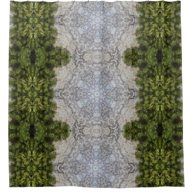 Rideaux De Douche Green Moss & Earth Nature Art (Devant)