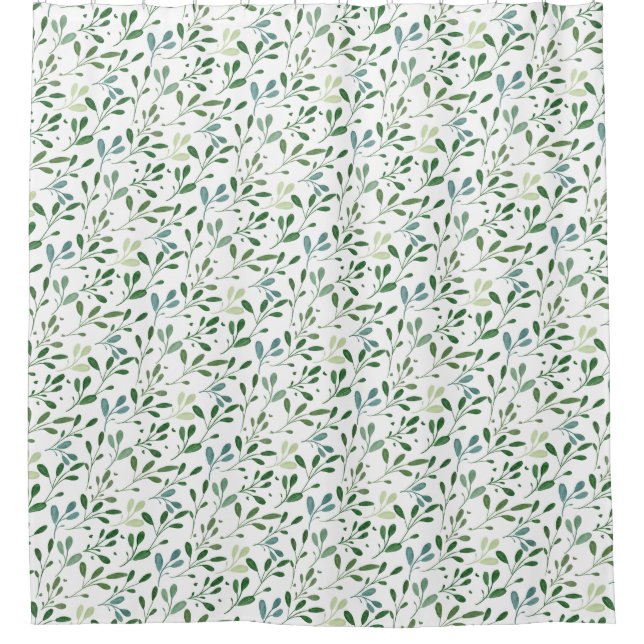 Rideaux De Douche Green pattern leaves  (Devant)