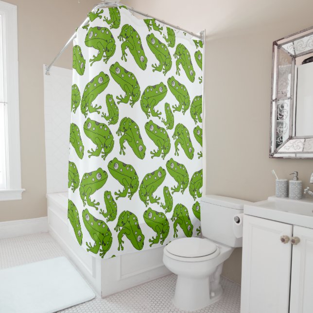 Rideaux De Douche Grenouille verte (En situation)