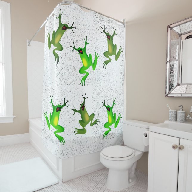 Rideaux De Douche Grenouilles Abstraites (En situation)