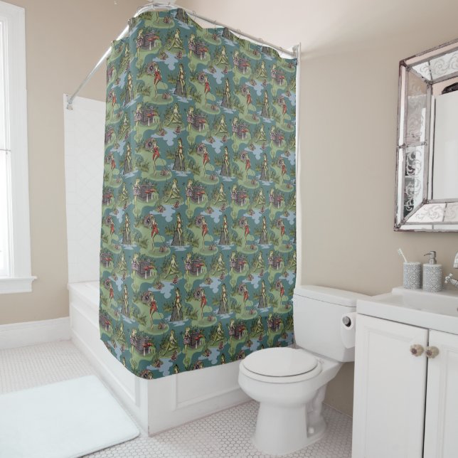 Rideaux De Douche Grenouilles vintages (En situation)