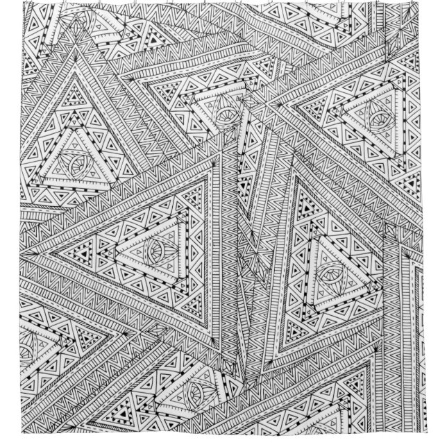 Rideaux De Douche Griffonnage tribal 2 (Devant)