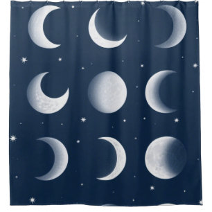 Rideaux De Douche Grille Phases de la lune Design Motif céleste