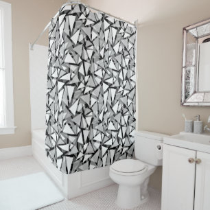 Rideaux De Douche Gris des formes géométriques sans joint