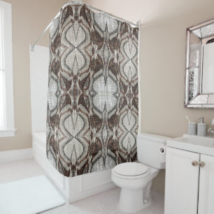 Rideaux De Douche Gris et art Abstrait Brown