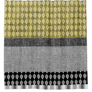 Rideaux De Douche Gris et Noir Jaune Gris Gris Gris Gratuit Carrelag