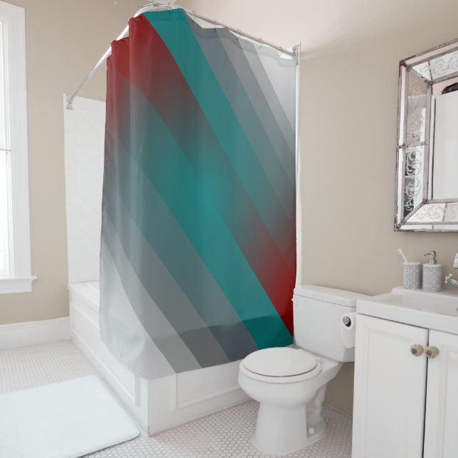 Rideaux De Douche Gris turquoise de Bourgogne (En situation)