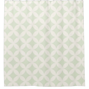 Rideaux De Douche Gris vert et crème Geocircles Motif Design