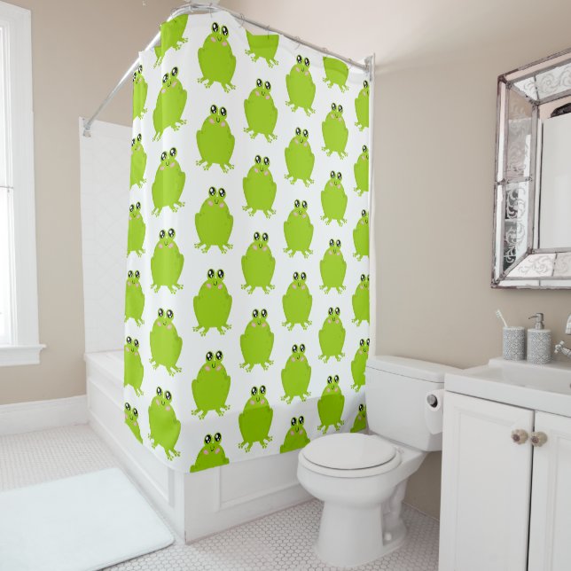Rideaux De Douche Grosse grenouille mignonne (En situation)