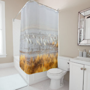 Rideaux De Douche Grues brumeuses de Sandhill