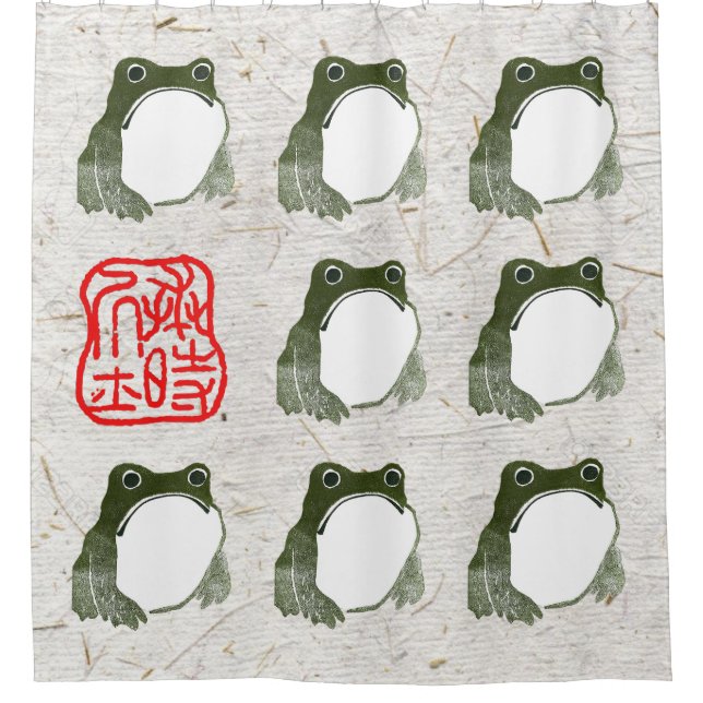 Rideaux De Douche Grumpy Grenouille japonaise crapaud 19ème siècle (Devant)