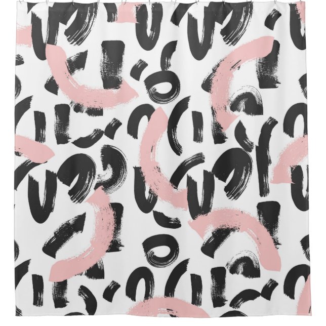 Rideaux De Douche Grunge graffiti : touches de pinceau d'art. (Devant)