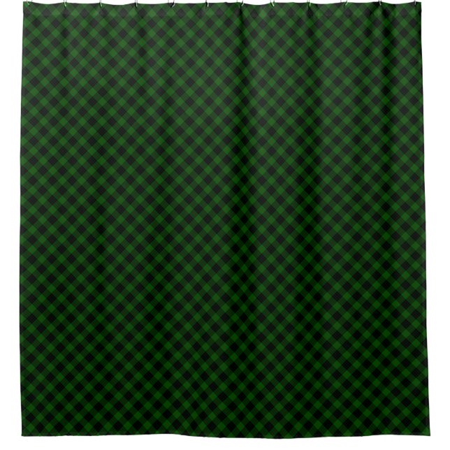 Rideaux De Douche Gunn tartan vert noir plaid (Devant)