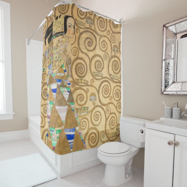 Rideaux De Douche Gustav Klimt - Attente, Stoclet Frieze (En situation)