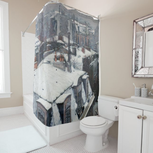 Rideaux De Douche Gustave Caillebotte - Toits dans la neige (En situation)