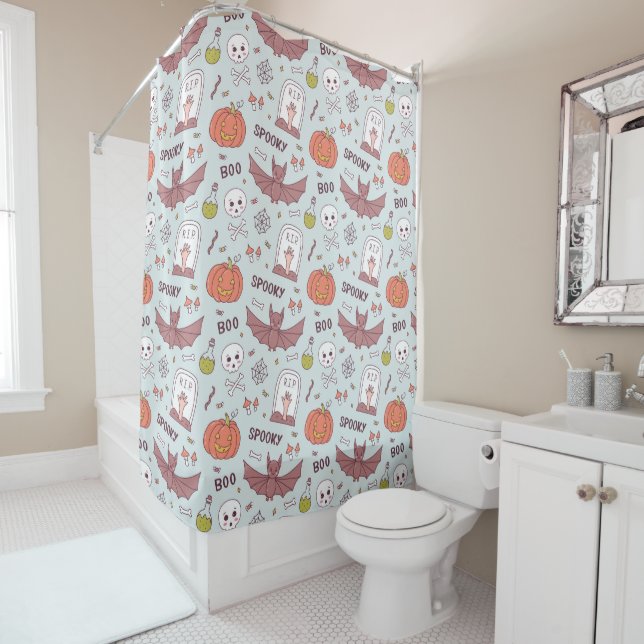Rideaux De Douche Halloween (En situation)