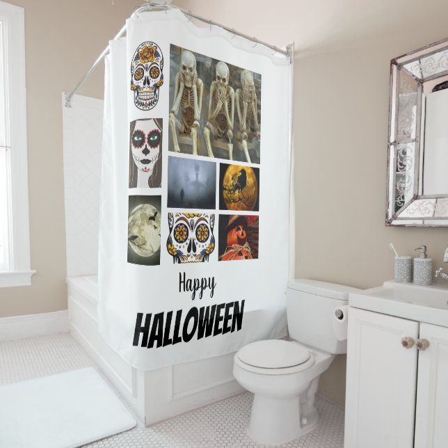 Rideaux De Douche Halloween 8 Photo Collage personnalisé (En situation)