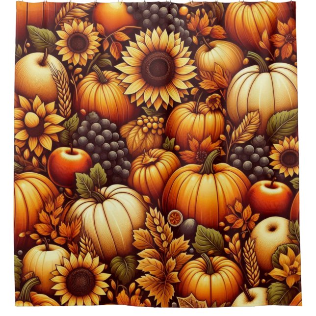 Rideaux De Douche Halloween/Automne/Automne/citrouille (Devant)