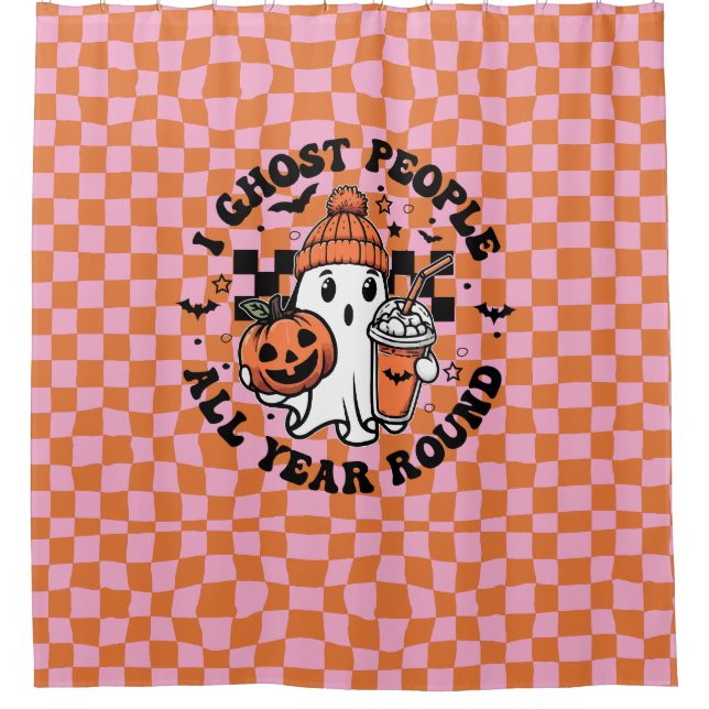 Rideaux De Douche Halloween Candy mignonne Fantôme drôle (Devant)
