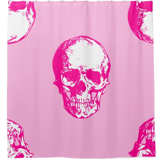 Rideaux De Douche halloween crâne rose gothique (Devant)