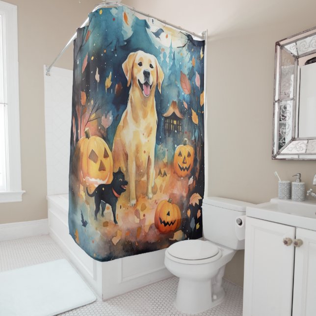 Rideaux De Douche Halloween Lappund Finlandais Avec Peur Citrouille (En situation)