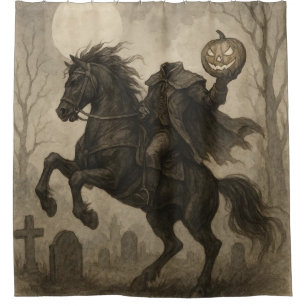 Rideaux De Douche Halloween vintage/gothique sans tête/automne