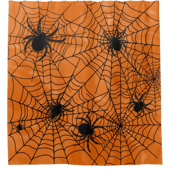 Rideaux De Douche Halloween Web des araignées (Devant)