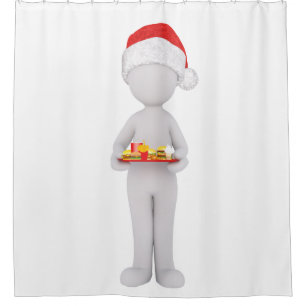 Rideaux De Douche hamburger de Noël père Noël