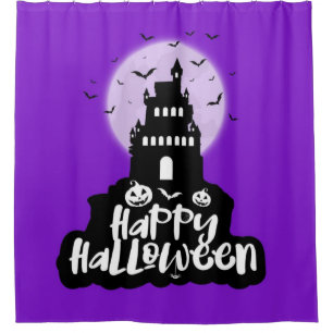 Rideaux De Douche Happy Halloween Maison Éffrayante