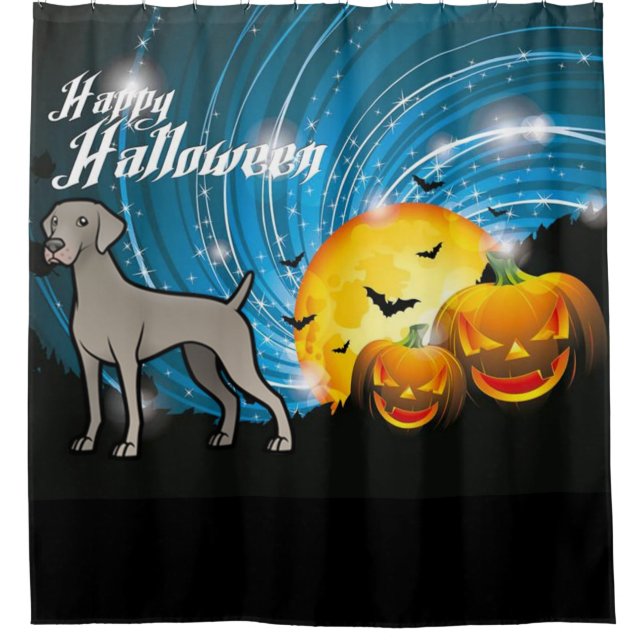 Rideaux De Douche Happy Halloween Weimaraner (Devant)