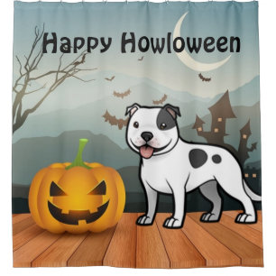 Rideaux De Douche Happy Howloween Staffordshire Bull Terrier