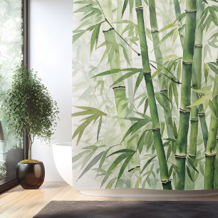 Rideaux De Douche Harmonie de bambou Zen à l'aquarelle