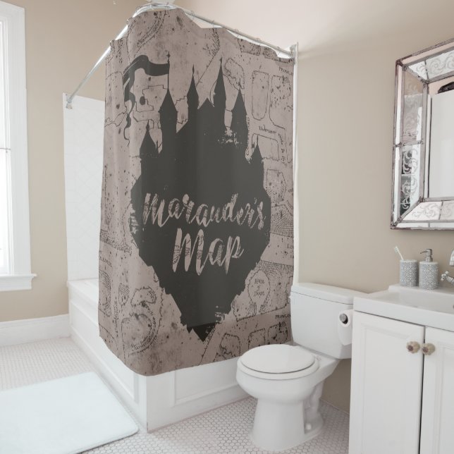 Rideaux De Douche Harry Potter | Carte du château Marauder de HOGWAR (En situation)