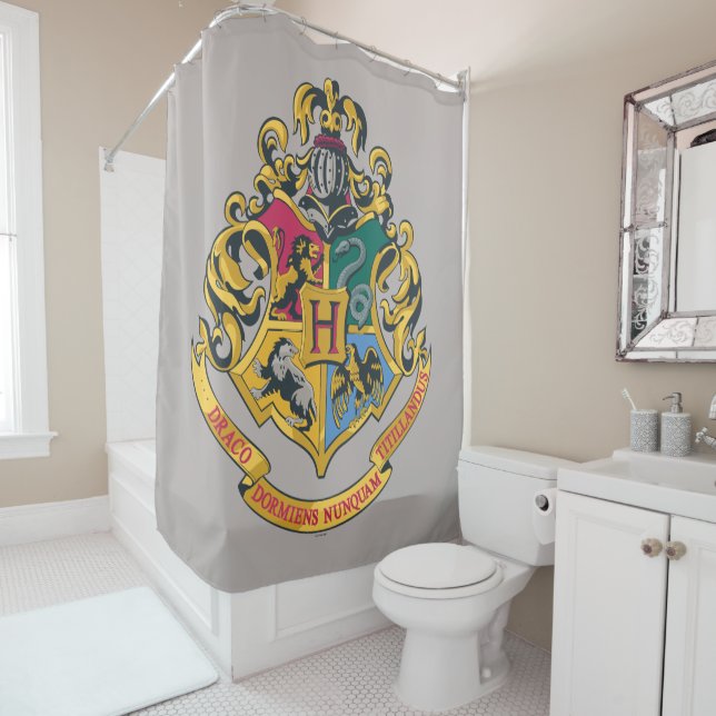 Rideaux De Douche Harry Potter | Cimier de Poudlard - Couleur complè (En situation)